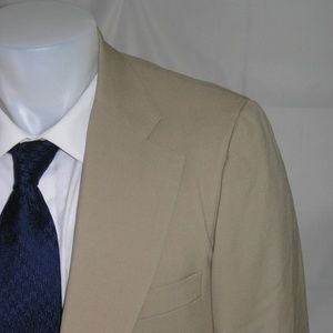 Dunhill Bespoke Vintage Solid Barathea Beige Two Button Sport Coat 40R